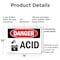 Signmission Acid Danger Sign, Plastic, 14in W x 10in L, 2PK OS-2PACK-DS-P-1014-L-1017 - alternate 5